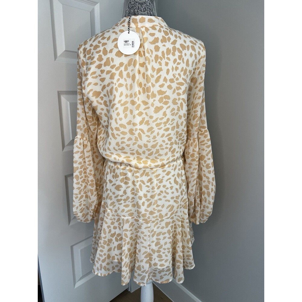 By Together Womens Light Animal Print Cinch Waist Tiered Dress NWT Retail $88 - Picture 4 of 7